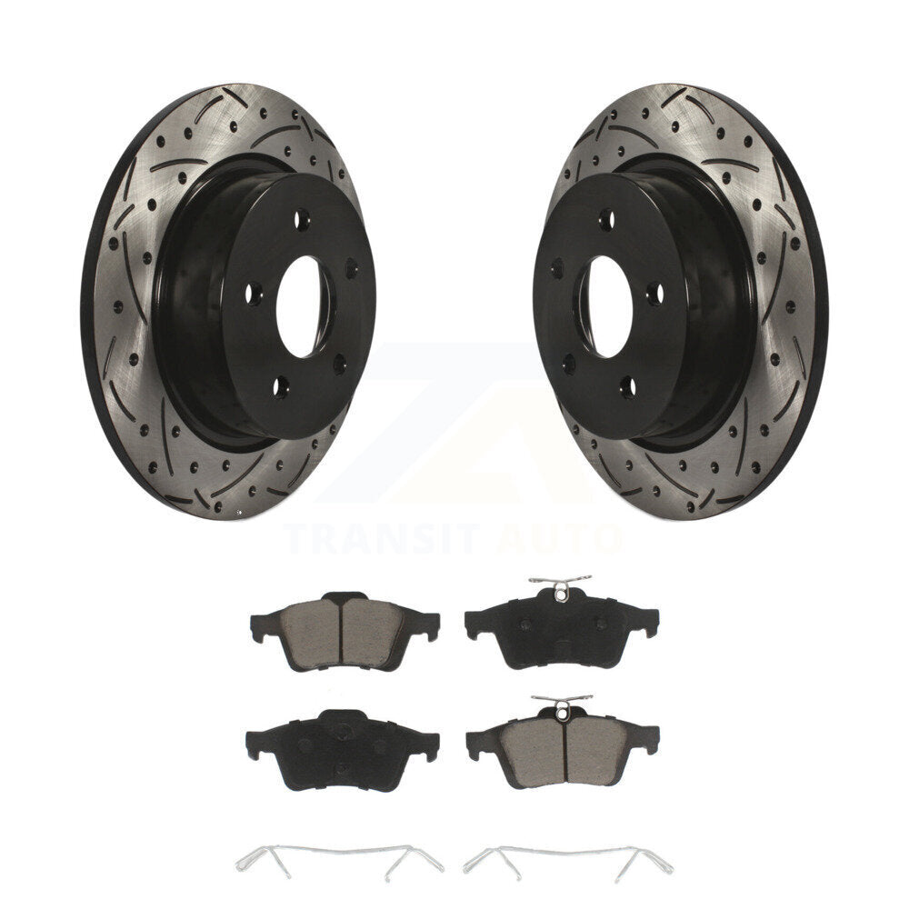 Kit de plaquettes en céramique pour Rotor de frein à disque, fente de perçage arrière, pour Ford Escape Transit Connect
