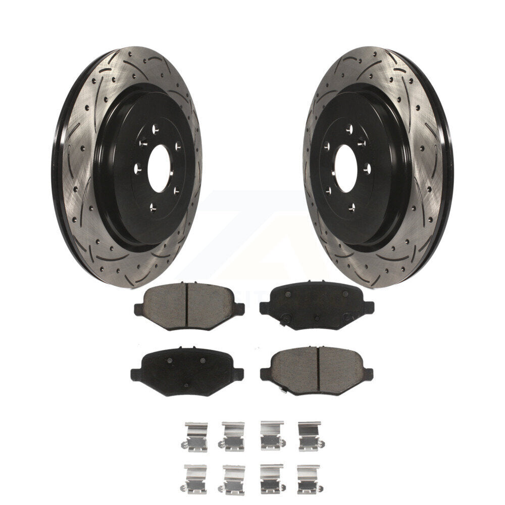 Kit de plaquettes en céramique pour Rotor de frein, fente de perçage arrière, pour Ford Explorer Flex Taurus Polic