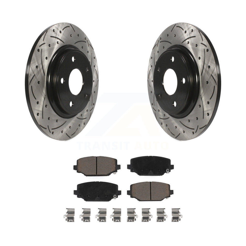 Kit de plaquettes en céramique pour Rotor de frein, fente de perçage arrière, pour Dodge Grand Caravan Journey Tow