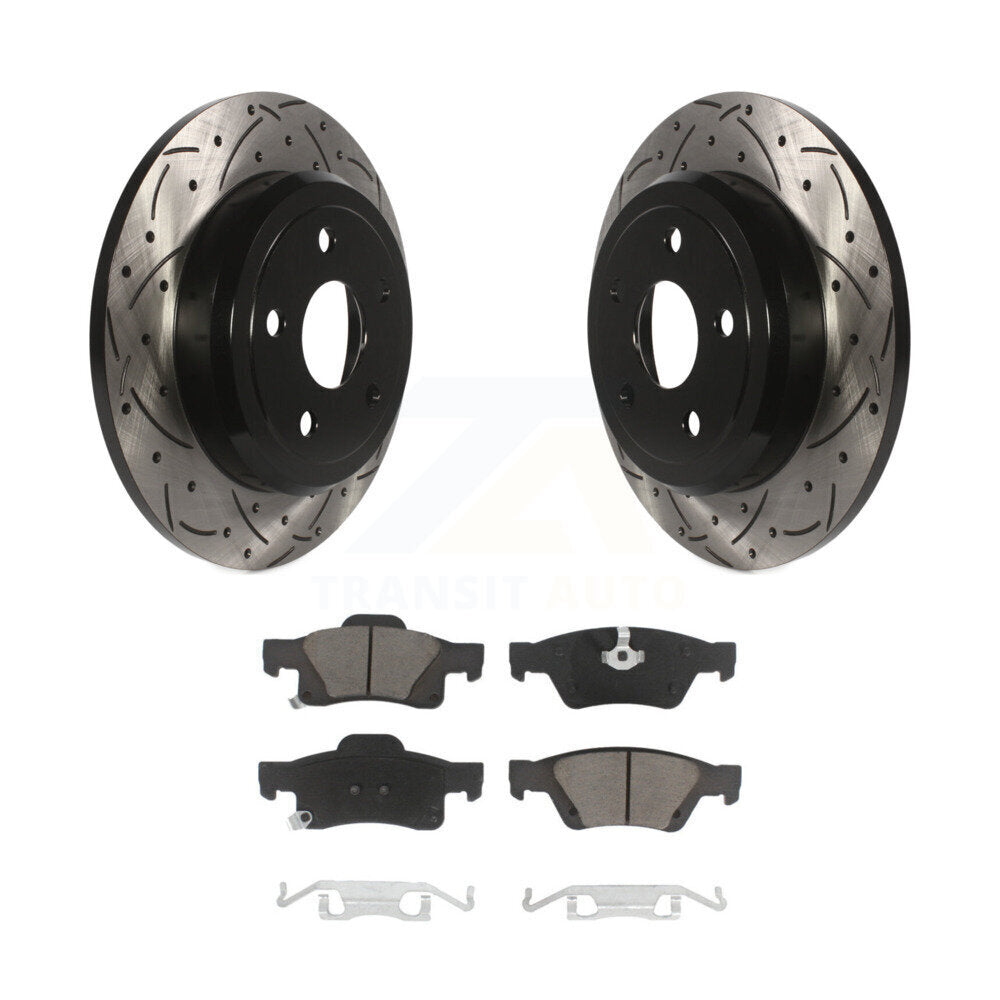 Kit de plaquettes de frein en céramique, Rotors de frein à disque à fente arrière percée pour Dodge Durango Jeep Gran