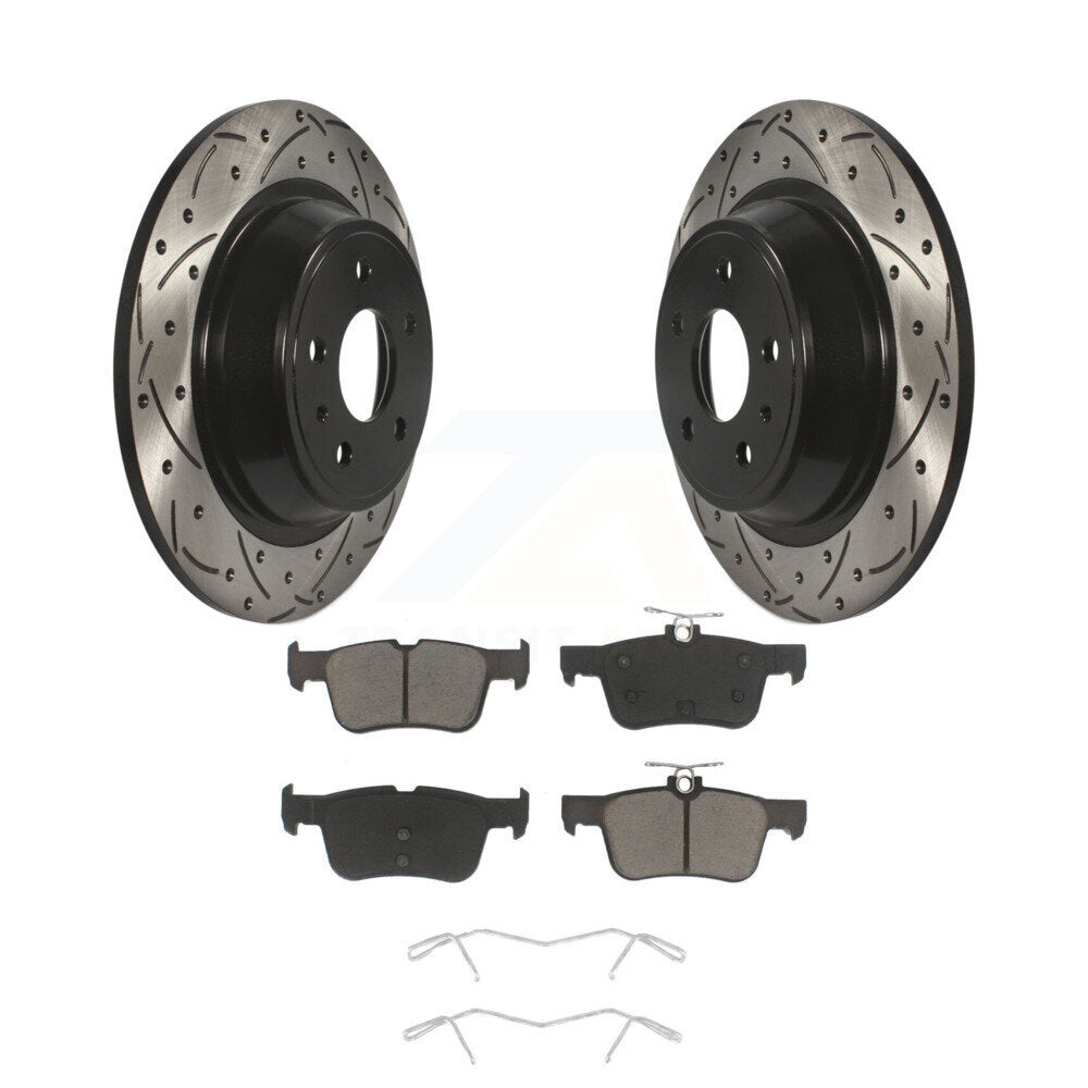 Rotor de frein à disque à fente percée arrière et Kit de plaquettes en céramique pour Ford Fusion Lincoln MK