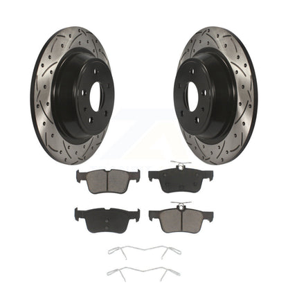 Rotor de frein à disque à fente percée arrière et Kit de plaquettes en céramique pour Ford Fusion Lincoln MK