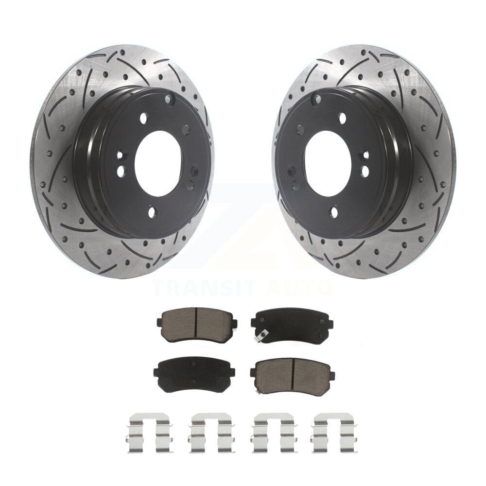 Kit de plaquettes en céramique pour Rotor de frein à disque, fente arrière percée, pour Hyundai Tucson Sonata Ki
