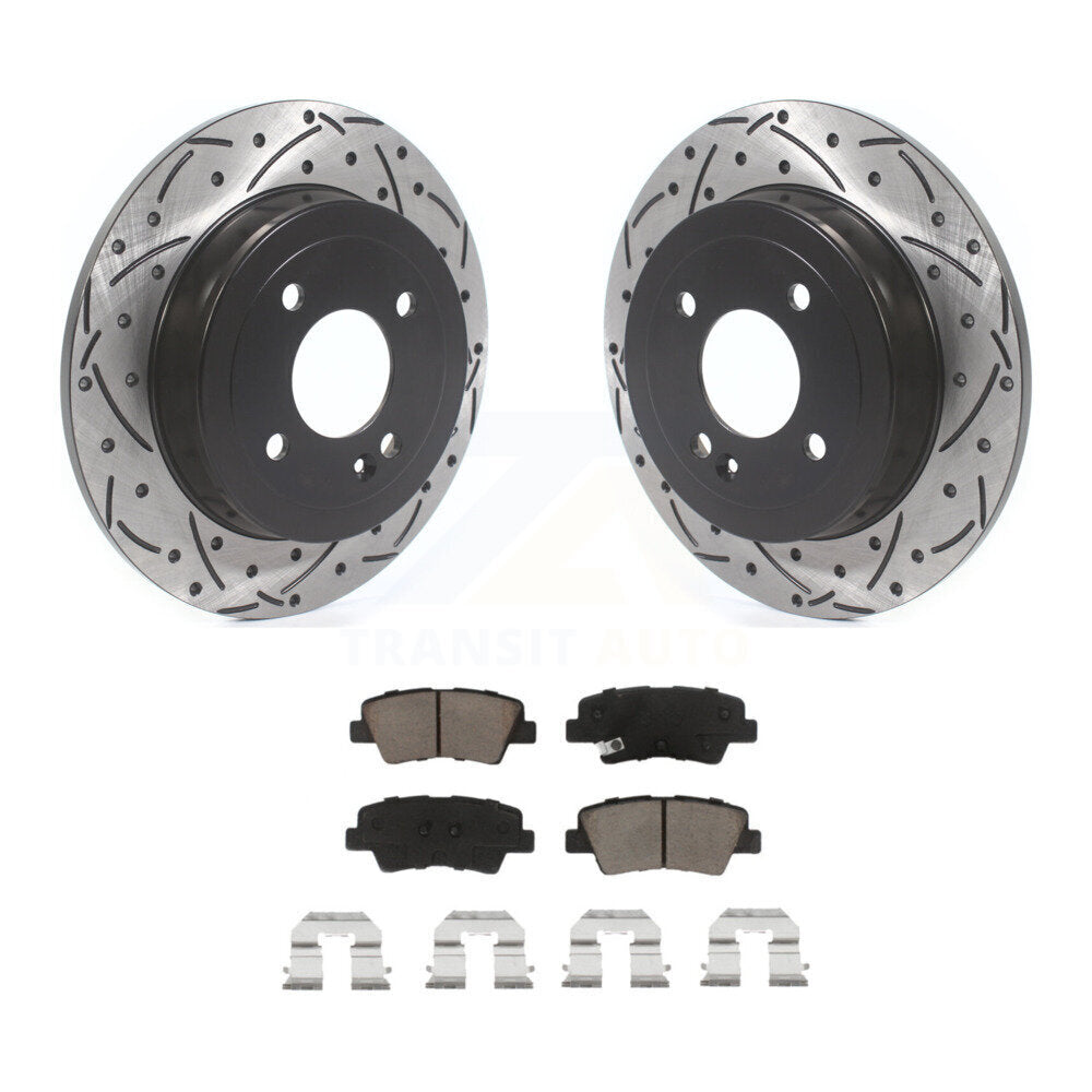 Kit de plaquettes en céramique pour Rotor de frein à disque, fente de perçage pour manteau arrière, pour Hyundai Accent Kia Ri