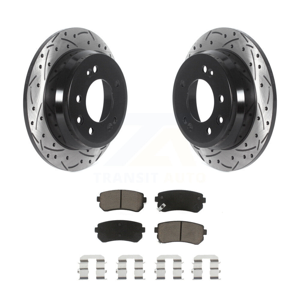 Kit de plaquettes en céramique pour Rotors de frein à disque, fente de perçage arrière, pour Hyundai Elantra Tucson Ki