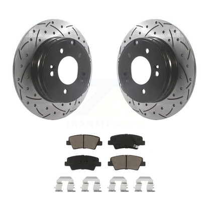 Kit de plaquettes de frein en céramique, fente de perçage arrière, Rotors, pour Hyundai Sonata Kia Optima Azer