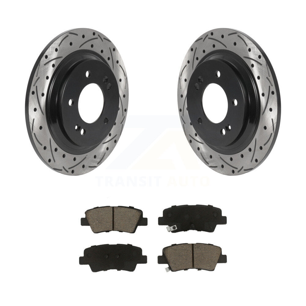Kit de plaquettes en céramique pour Rotor de frein, fente de perçage arrière, pour Hyundai Kia Sonata Elantra GT E