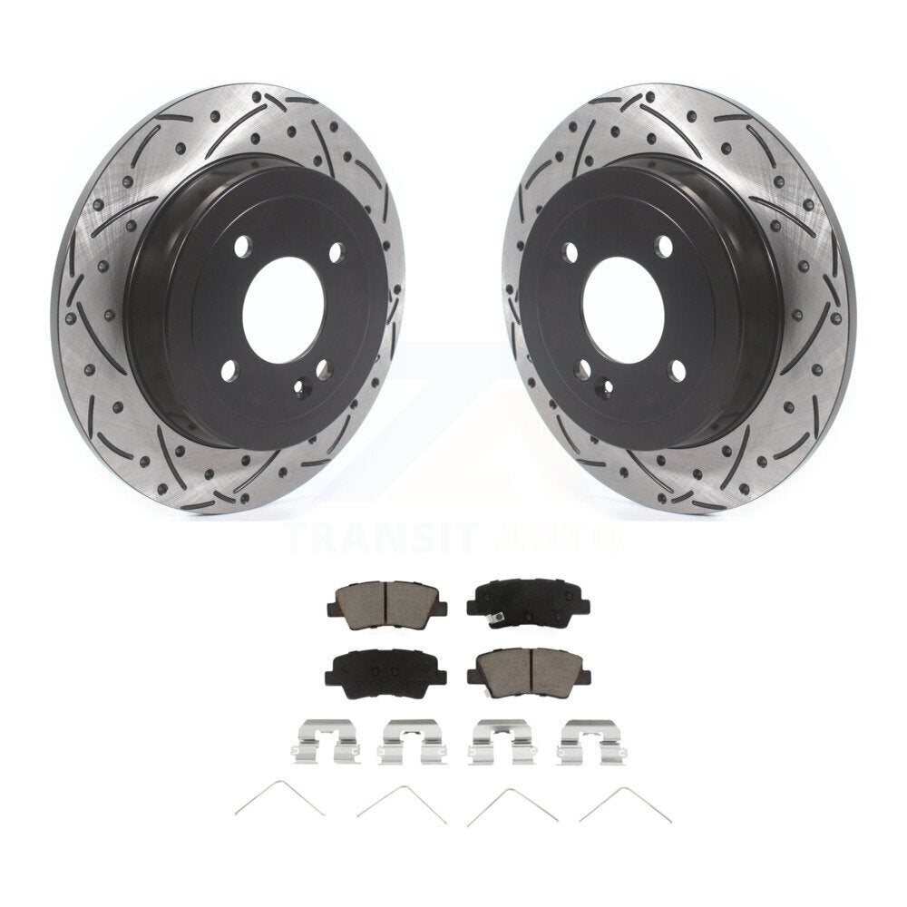 Kit de plaquettes en céramique pour Rotor de frein à disque, fente de perçage pour manteau arrière, pour Kia Rio Hyundai Accen