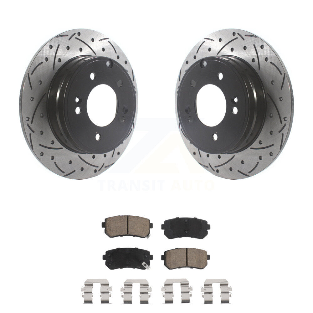 Kit de plaquettes en céramique pour Rotor de frein à disque, fente arrière percée, pour Hyundai Sonata Kia Optim