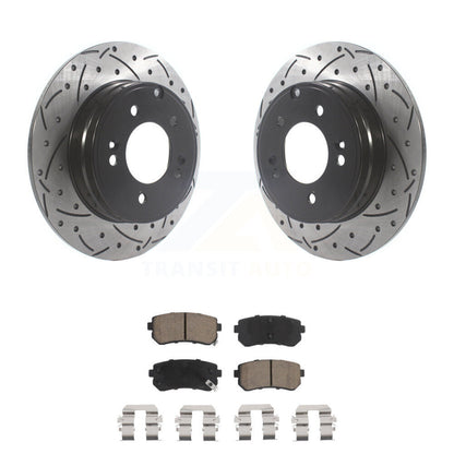 Kit de plaquettes en céramique pour Rotor de frein à disque, fente arrière percée, pour Hyundai Sonata Kia Optim