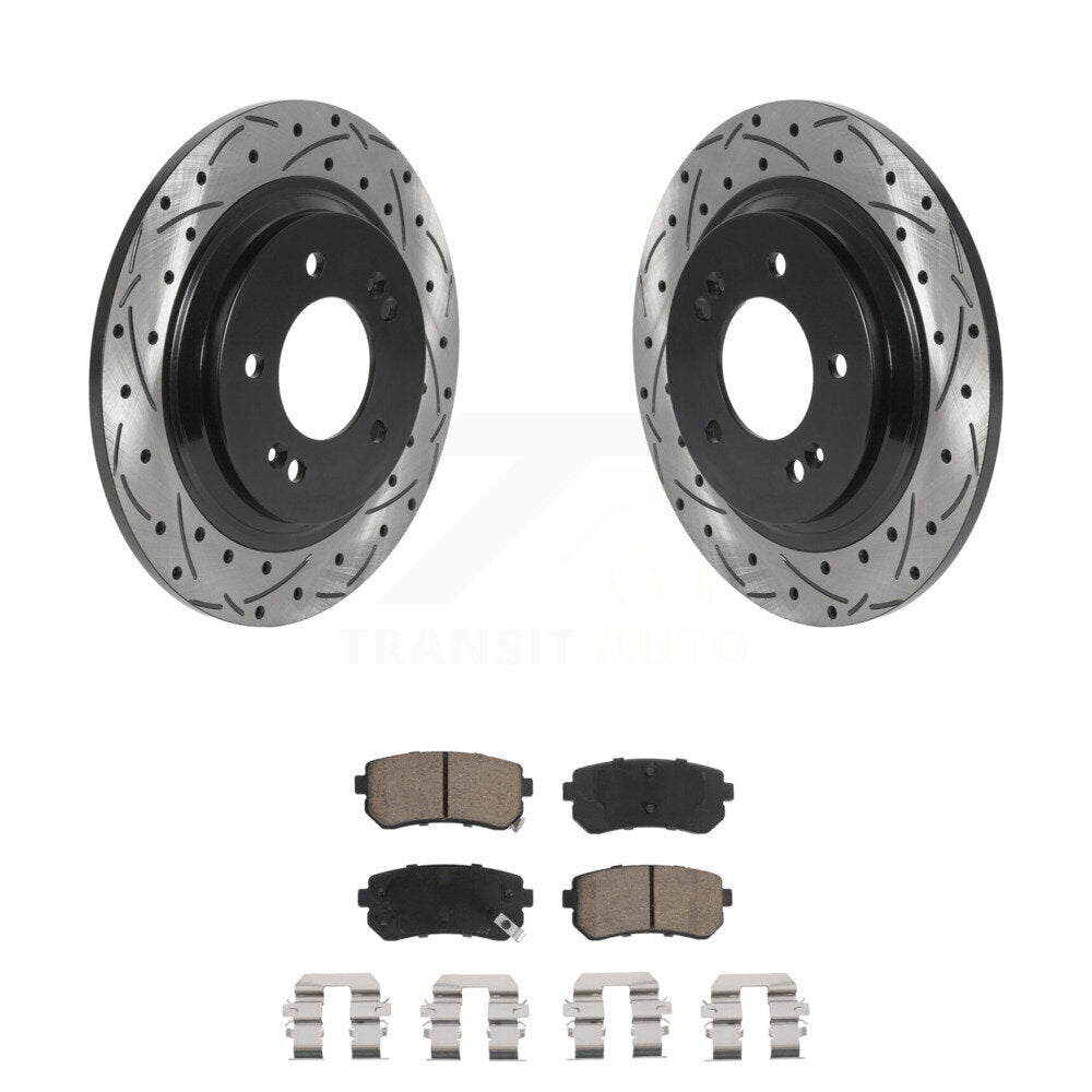 Kit de plaquettes de frein en céramique pour rotors de frein à fente arrière percés pour Kia Optima LX/EX/LX 2016 1.6