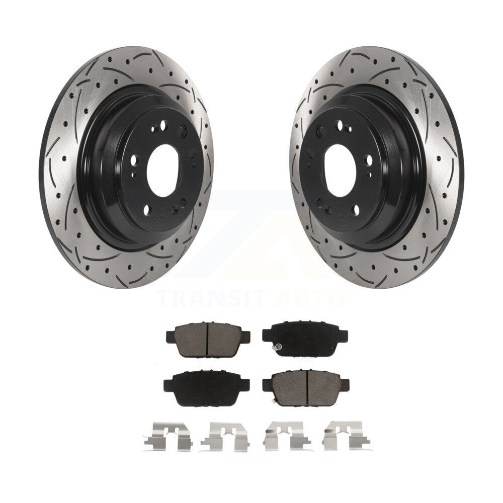 Kit de plaquettes en céramique pour Rotor de frein à disque, fente percée et revêtement arrière, pour Acura T 2009 – 2014