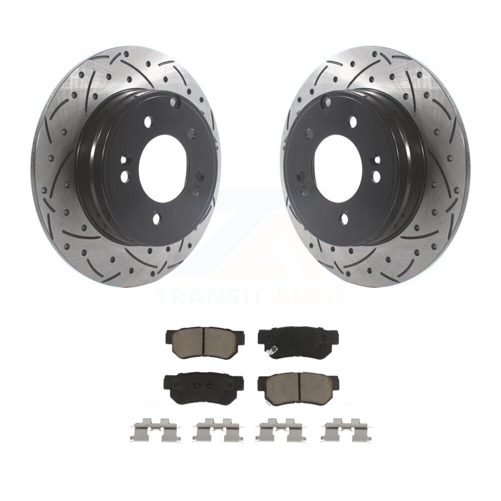Kit de plaquettes en céramique pour rotors de frein à disque, fente de perçage arrière, pour Hyundai Sonata 3.3