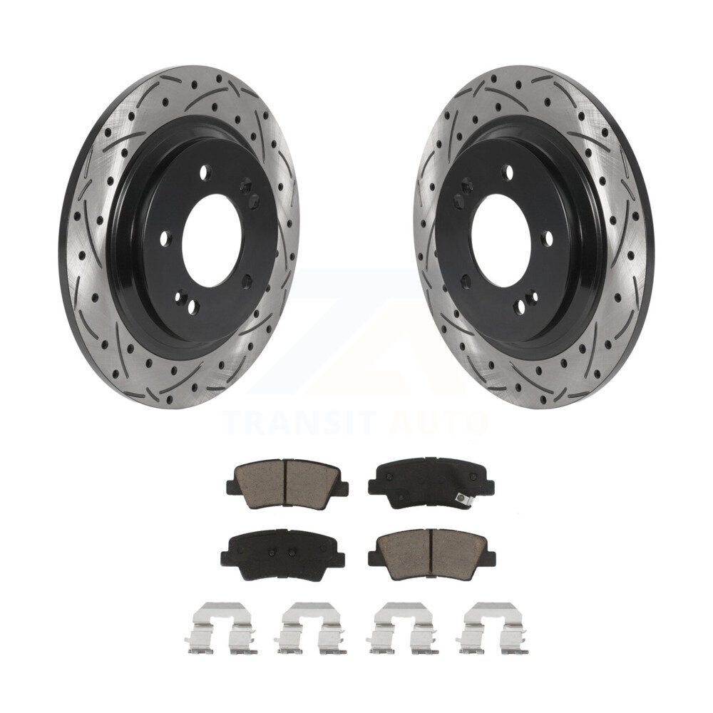 Kit de plaquettes en céramique pour Rotor de frein à disque, fente de perçage arrière, pour Hyundai Sonata Azer