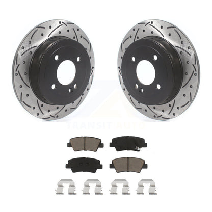 Kit de plaquettes en céramique pour rotors de frein à disque, fente de perçage arrière, pour Hyundai Accen 2011