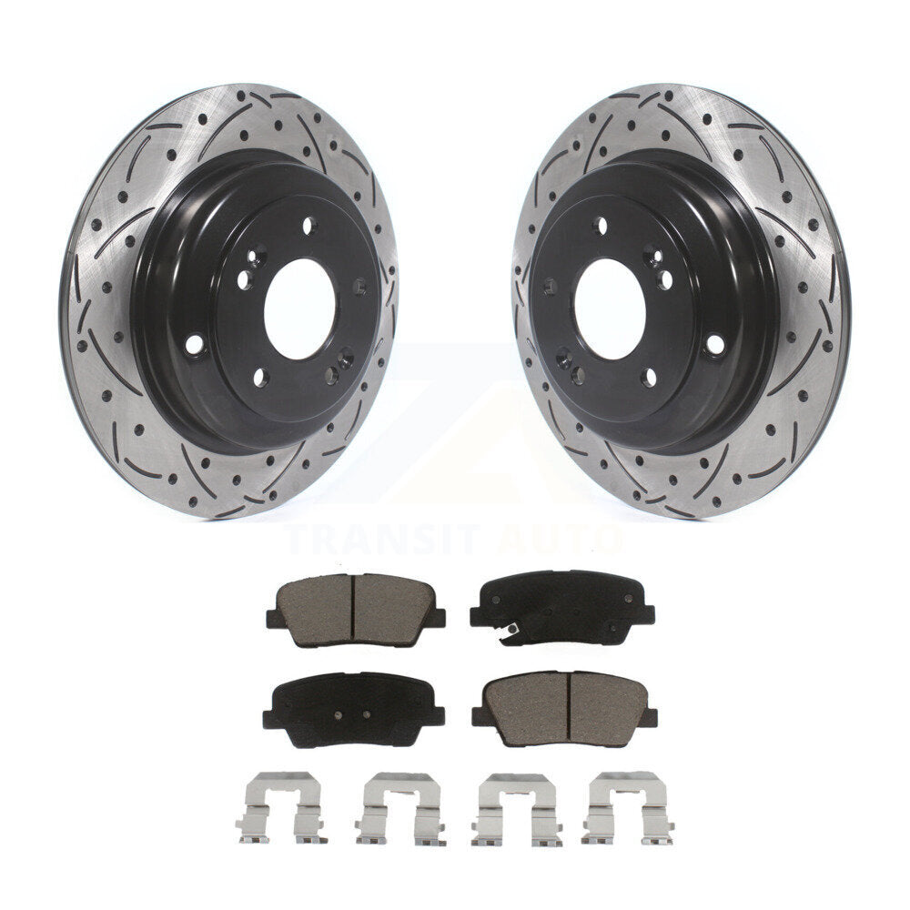 Kit de plaquettes en céramique pour Rotors de frein à disque, fente de perçage pour manteau arrière, pour Hyundai Genesis Coup