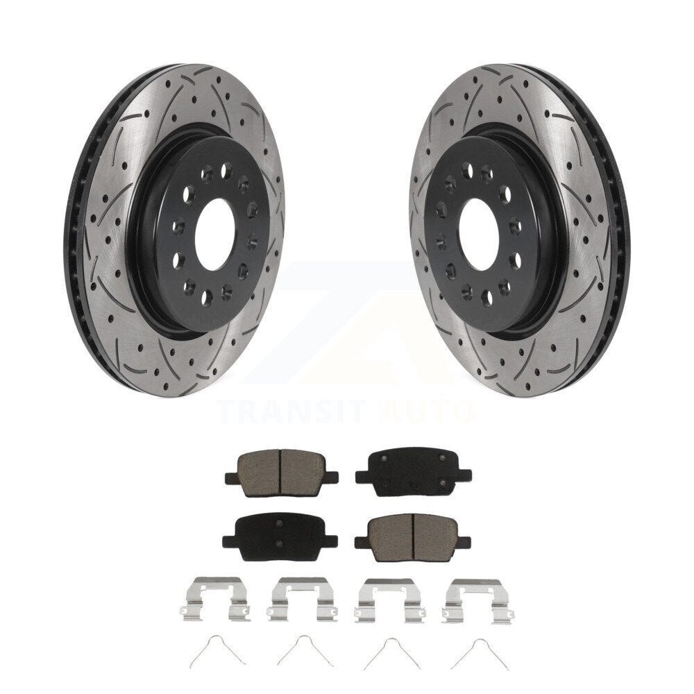 Kit de plaquettes en céramique pour Rotors de frein à fente de forage arrière, pour Chevrolet Cadillac XT5 Travers