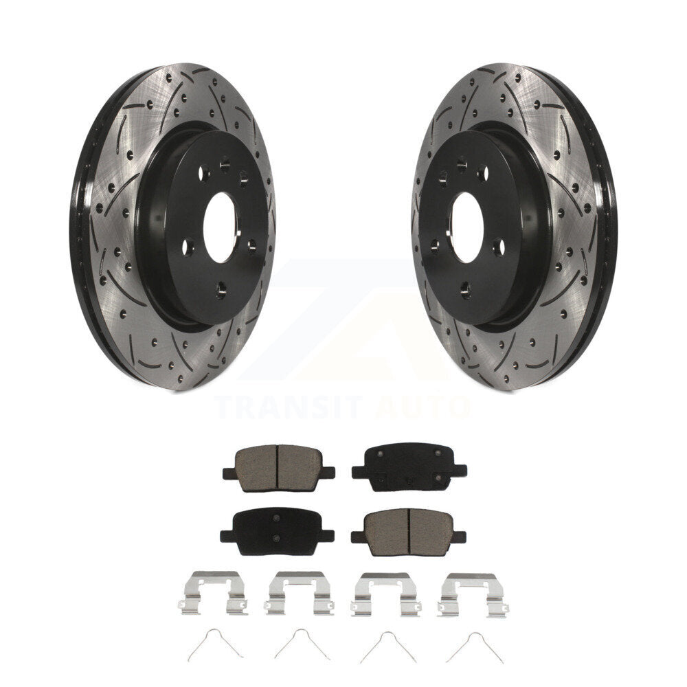Kit de plaquettes de frein en céramique, Rotors de frein à fente arrière percés pour Chevrolet Camaro Cadillac CT