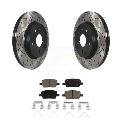 Kit de plaquettes de frein en céramique, Rotors de frein à fente arrière percés pour Chevrolet Camaro Cadillac CT