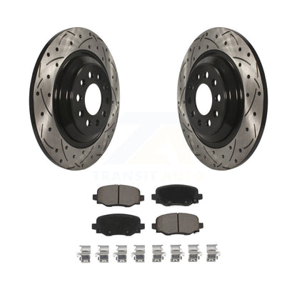 Rotor de frein à disque fendu percé à revêtement arrière et Kit de plaquettes en céramique pour Jeep Cheroke