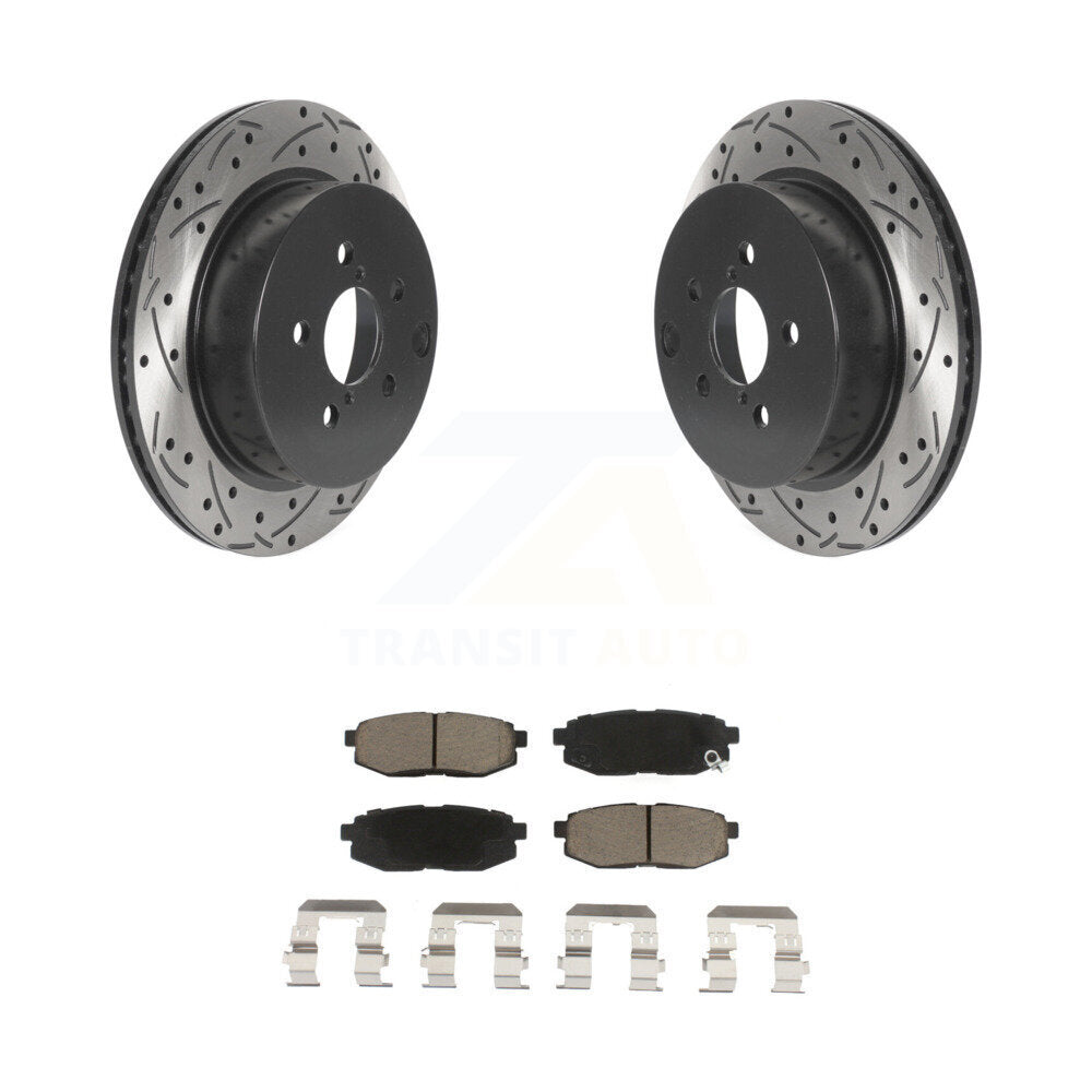 Kit de plaquettes en céramique pour Rotor de frein à fente arrière percée, pour Subaru Forester 2014 2018 2.0