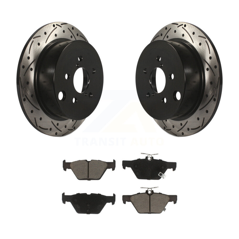 Rotor de frein à disque à fente percée avec revêtement arrière et Kit de plaquettes en céramique pour Subaru Crosstre
