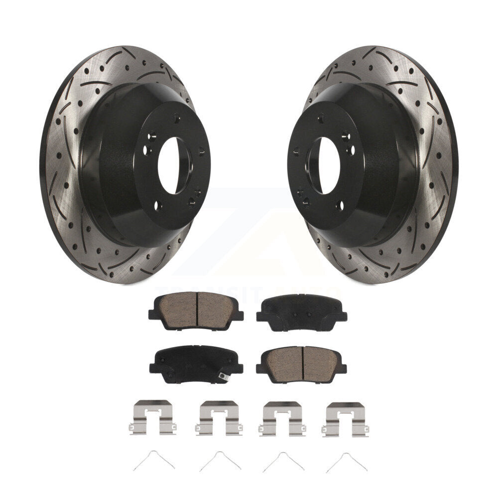 Kit de plaquettes en céramique pour Rotors de frein à fente de forage arrière, pour Kia Sorento Hyundai Santa Fe X