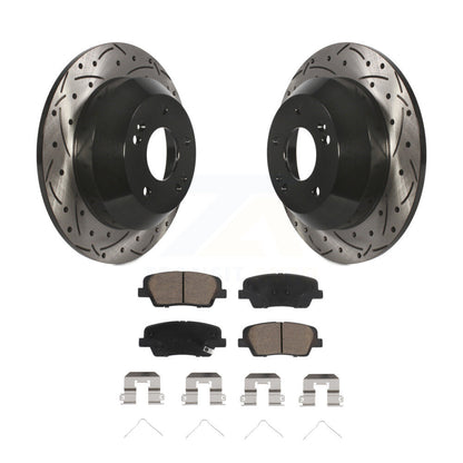 Kit de plaquettes en céramique pour Rotors de frein à fente de forage arrière, pour Kia Sorento Hyundai Santa Fe X