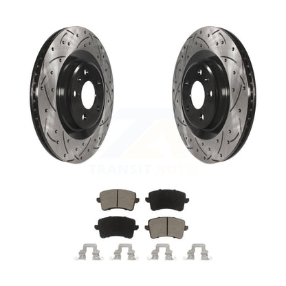 Kit de plaquettes en céramique pour Rotors de frein à fente de forage arrière, pour Audi Q5 S4 A4 Quattro S5 SQ5 A