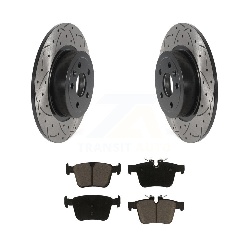 Kit de plaquettes de frein en céramique, Rotors de frein à fente arrière percés pour Land Rover Range Evoqu 16-19