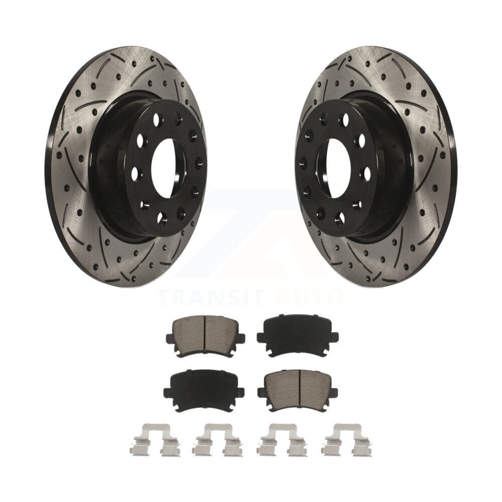 Kit de plaquettes en céramique pour Rotors de frein à disque, fente de perçage arrière, pour Volkswagen GTI Eos Audi A