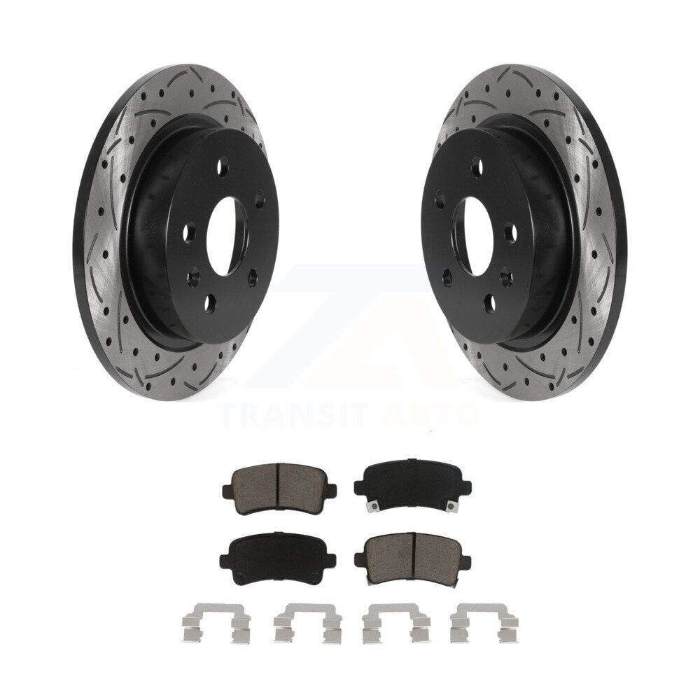Rotor de frein à fente arrière percé et Kit de plaquettes en céramique pour Chevrolet Malibu Buick Rega