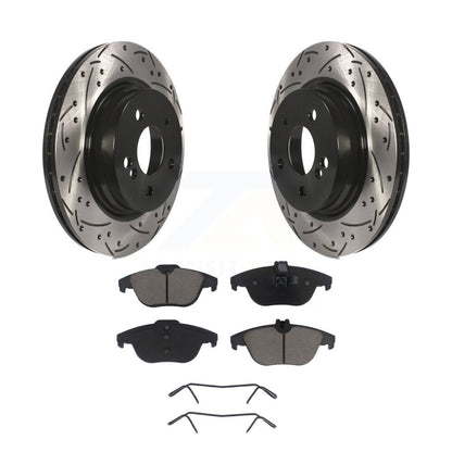 Rotor de frein à fente percée arrière et Kit de plaquettes en céramique pour Mercedes-Benz C300 C350 E35