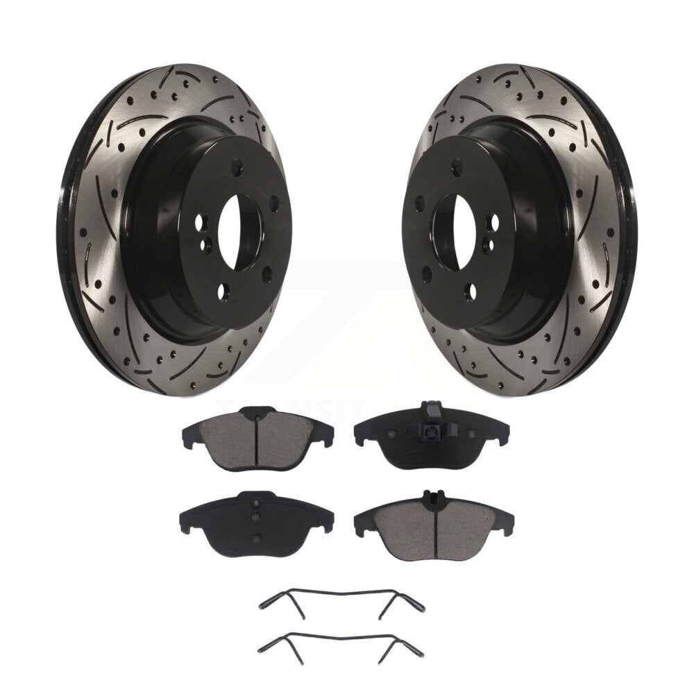 Kit de plaquettes en céramique pour Rotor de frein, fente de perçage arrière, pour Mercedes-Benz GLK350 GLK250 E35
