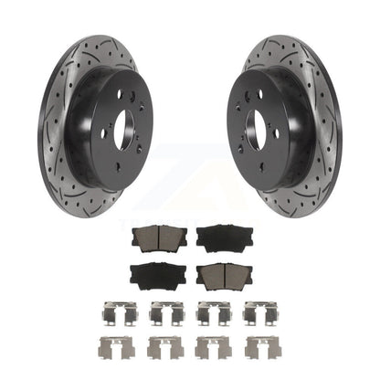 Rotors de frein à disque fendus percés à revêtement arrière et Kit de plaquettes en céramique pour Toyota Camr