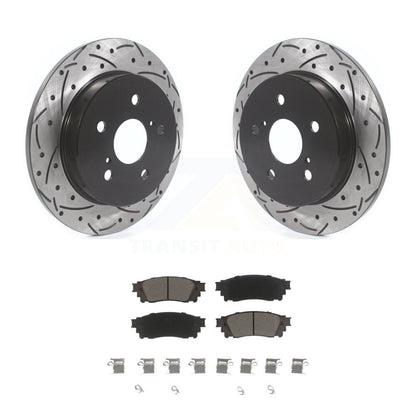 Rotor de frein à fente arrière percé et Kit de plaquettes en céramique pour Toyota RAV4 Camry Lexus C-H