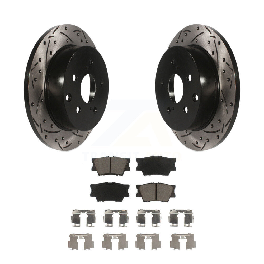 Kit de plaquettes de frein en céramique, Rotors de frein à disque à fente arrière percée pour Toyota RAV4 Lexus HS250