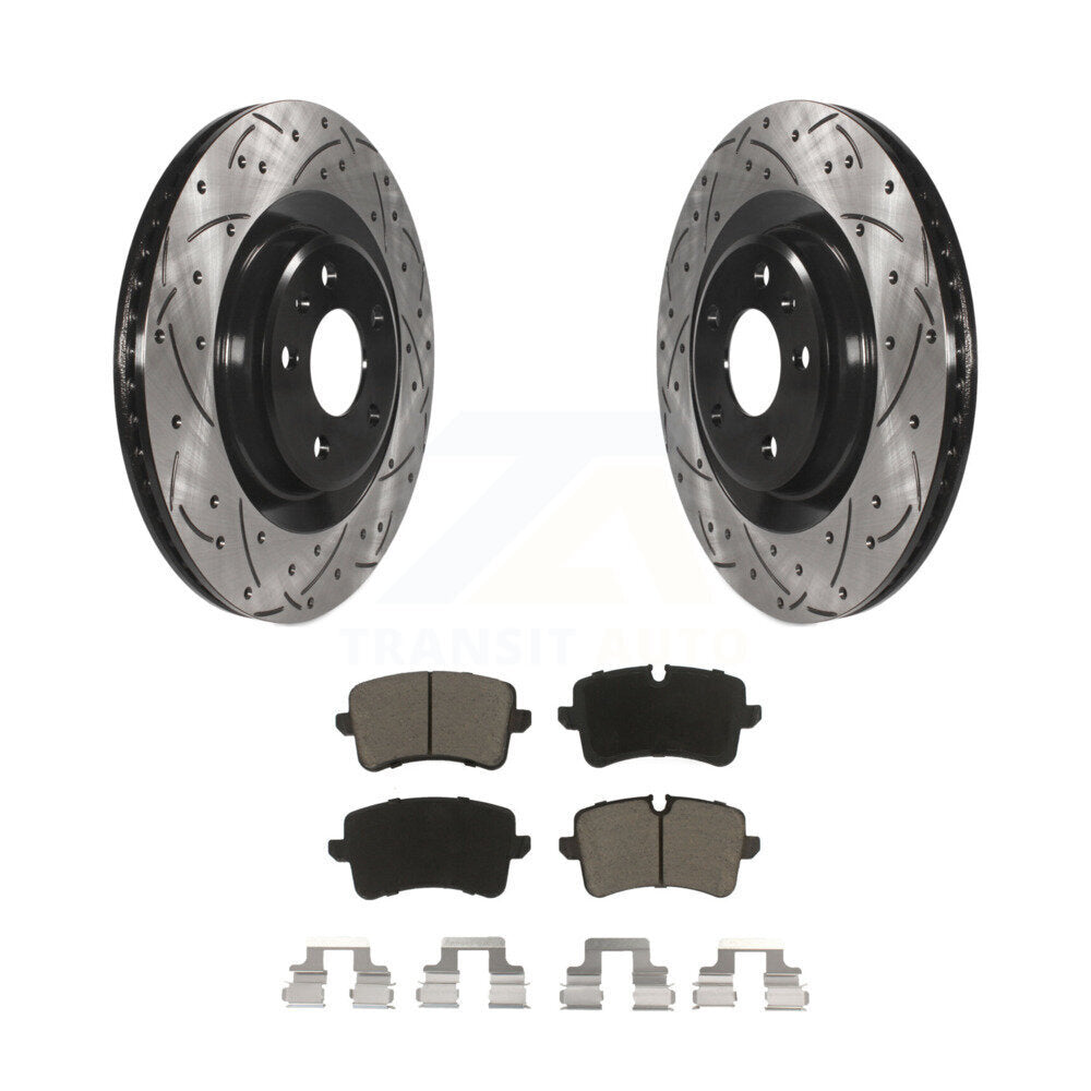 Kit de plaquettes en céramique pour Rotor de frein, fente de perçage arrière, pour Audi Porsche Macan A6 Quattro A
