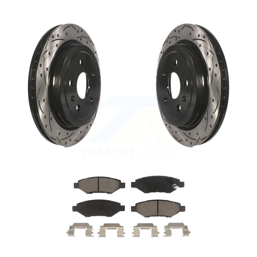 Kit de plaquettes de frein en céramique, Rotors de frein à fente arrière percés pour Chevrolet Camaro Cadillac CT