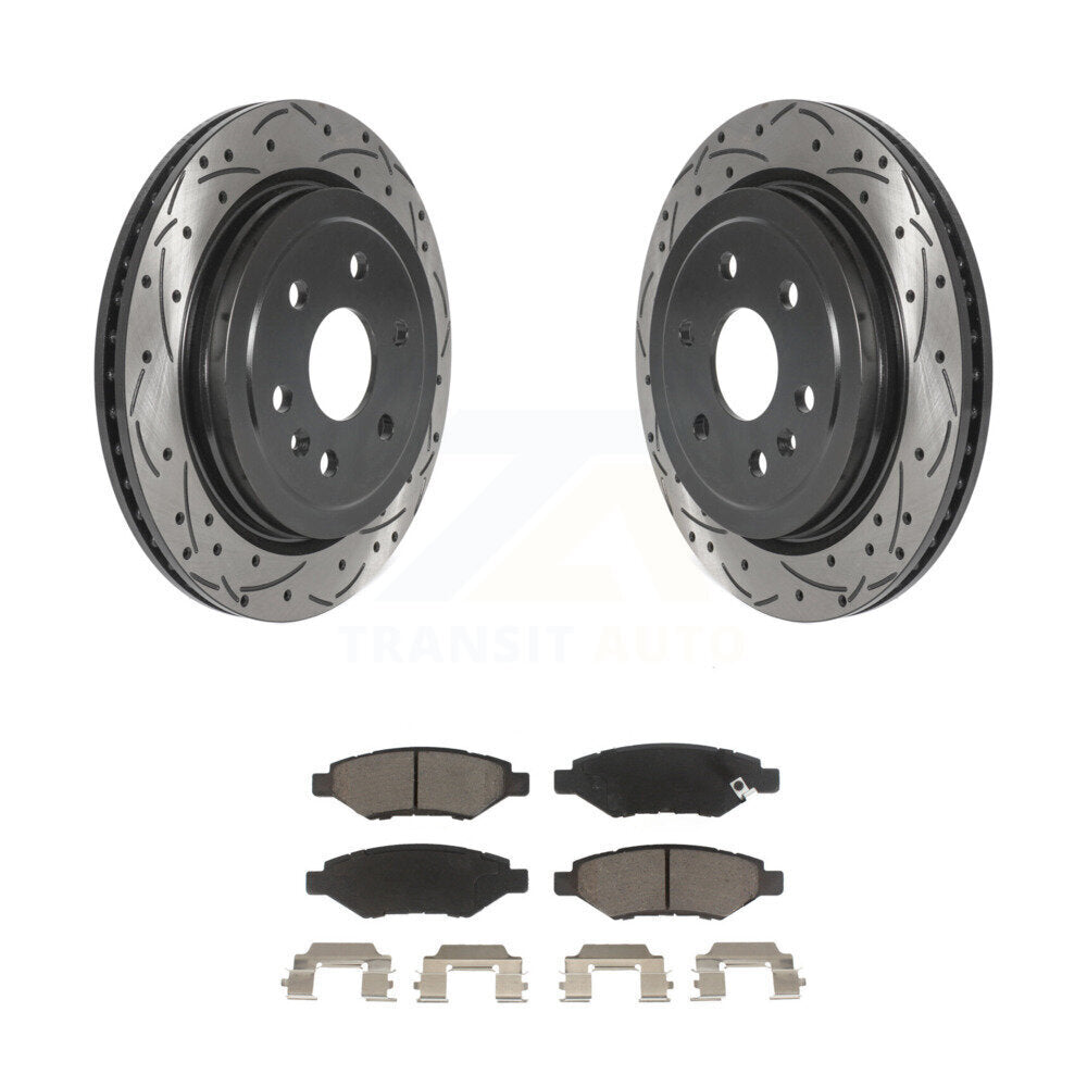 Kit de plaquettes en céramique pour Rotor de frein à disque, fente de perçage pour manteau arrière, pour Cadillac SRX Saab 9-4