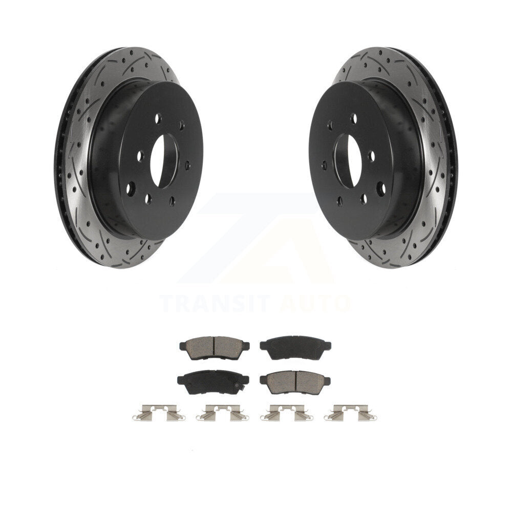 Kit de plaquettes de frein en céramique, Rotors de frein à fente arrière percés pour Nissan Frontier Xterra Suzuk