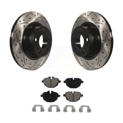 Rotors de frein à disque fendus percés à revêtement arrière et kit de plaquettes en céramique pour BMW X3 X