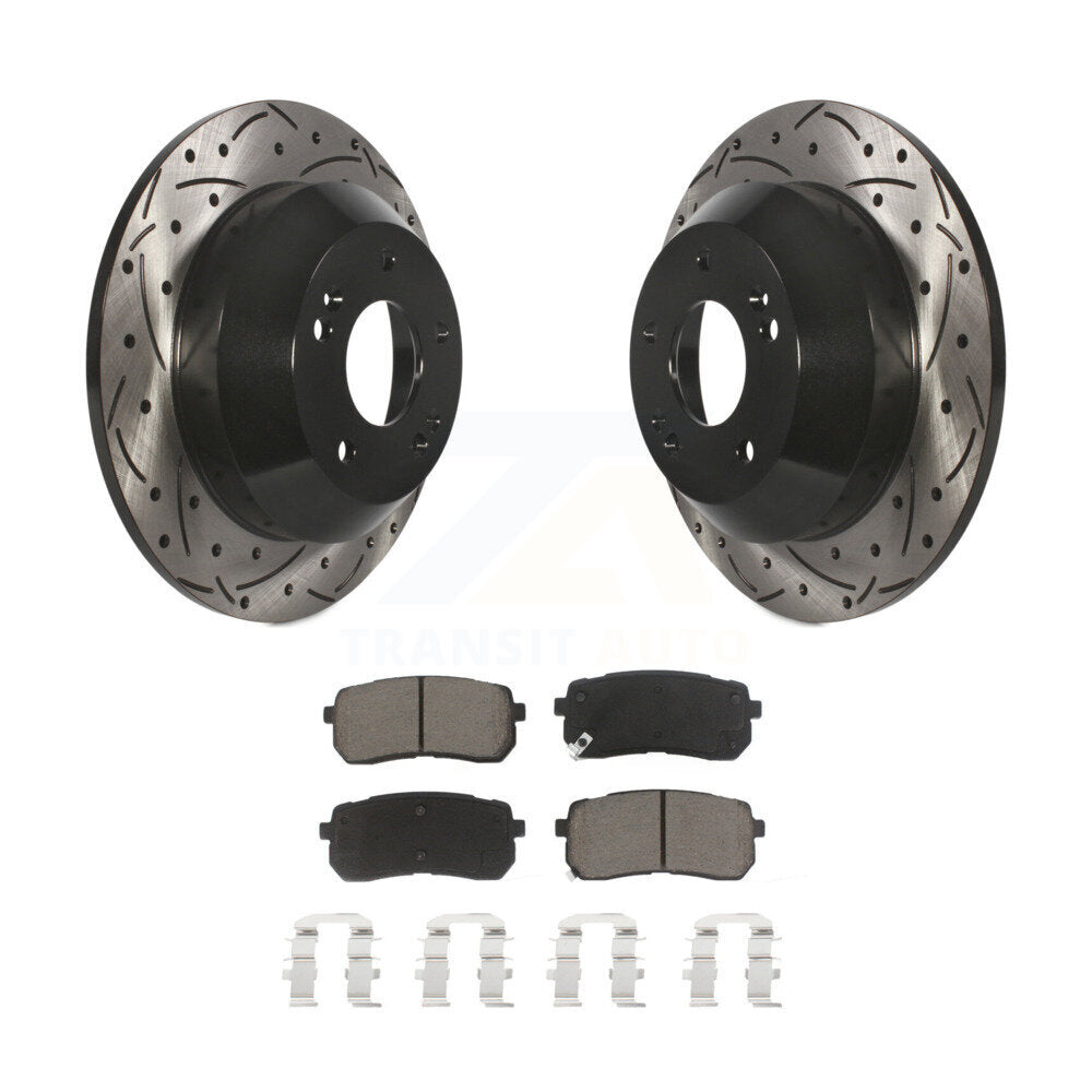 Kit de plaquettes en céramique pour Rotor de frein à disque, fente de perçage arrière, pour Kia Sedon 2015 – 2021