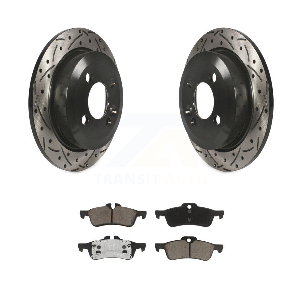 Rotor de frein à disque fendu percé à revêtement arrière et kit de plaquettes en céramique pour Mini Coope
