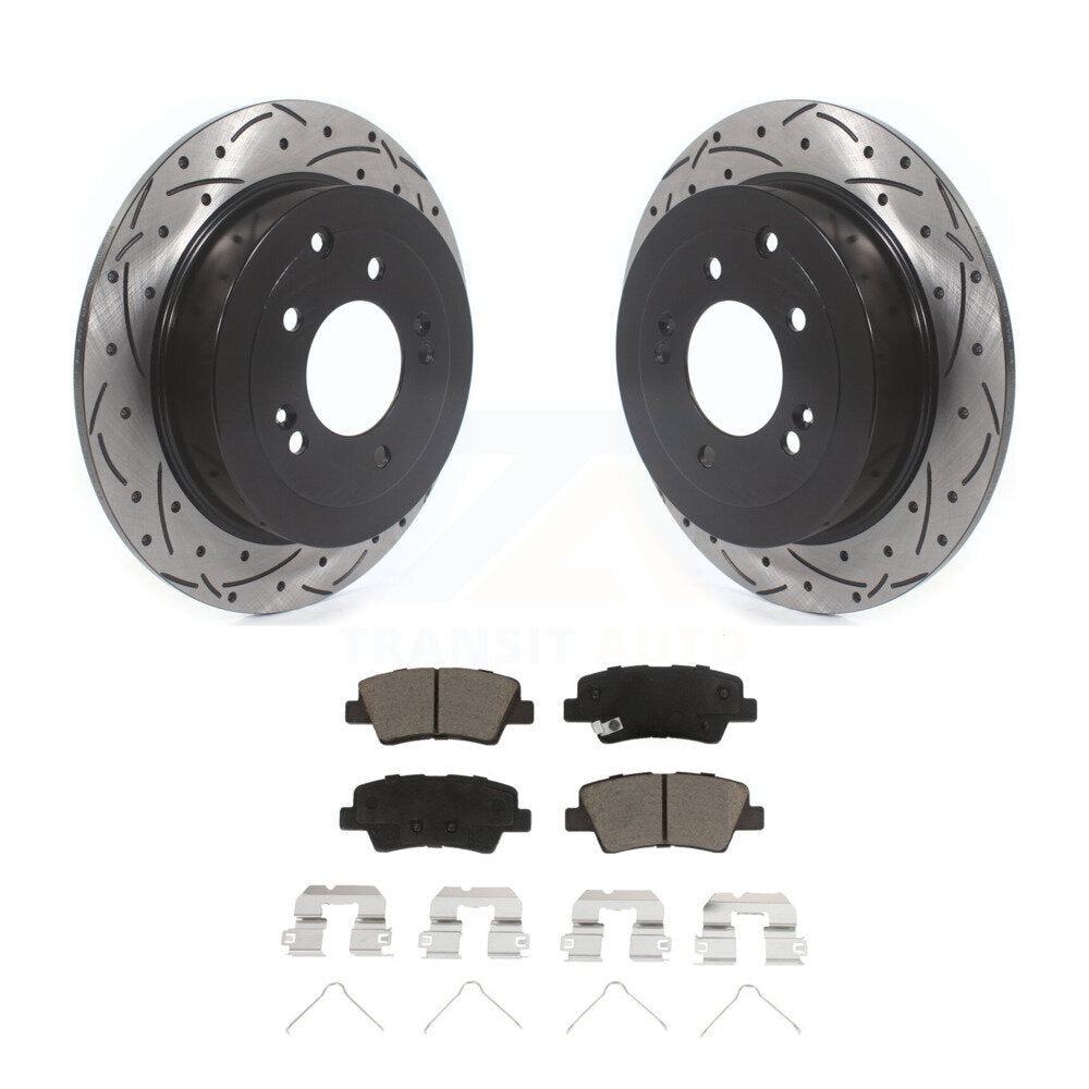 Kit de plaquettes en céramique pour Rotor de frein à disque, fente de perçage arrière, pour Hyundai Tucson Kia Sportag