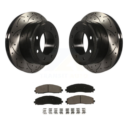Kit de plaquettes en céramique pour Rotor de frein à disque, fente de perçage arrière, pour Ford F-350 Super Duty F-25