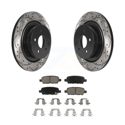 Rotor de frein à disque à fente percée avec revêtement arrière et Kit de plaquettes en céramique pour INFINITI G35 Q6