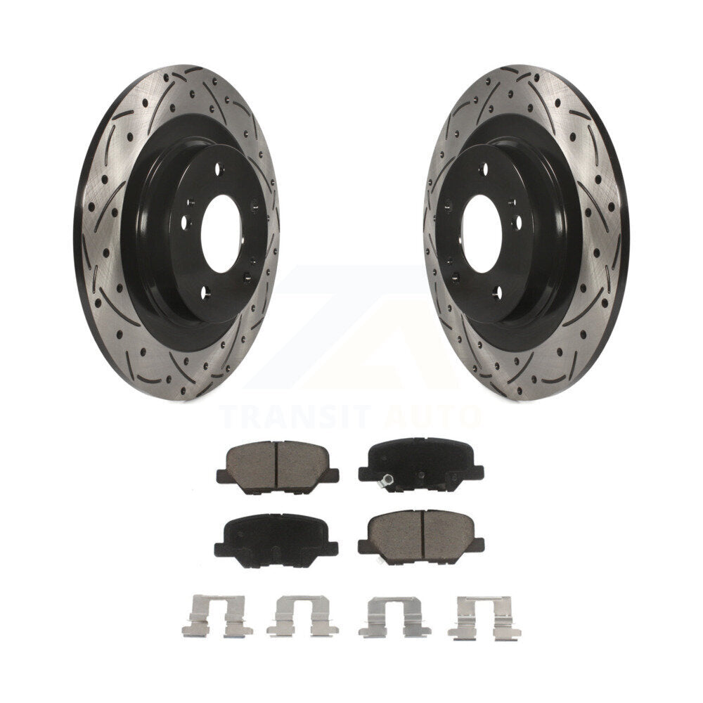 Kit de plaquettes de frein en céramique, Rotors de frein à fente arrière percés pour Mitsubishi RVR Outlander PHE