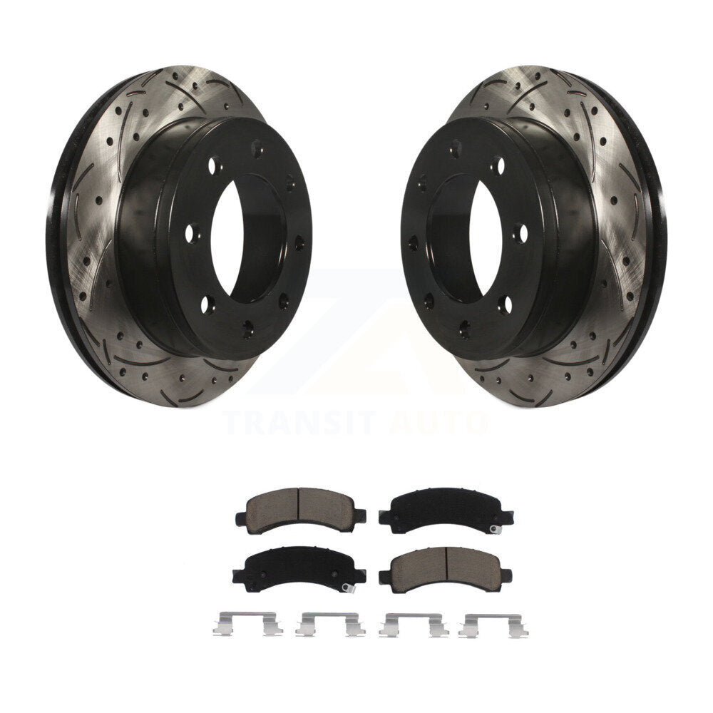 Kit de plaquettes en céramique pour Rotors de frein à fente de forage arrière, pour Chevrolet GMC Express 2500 350