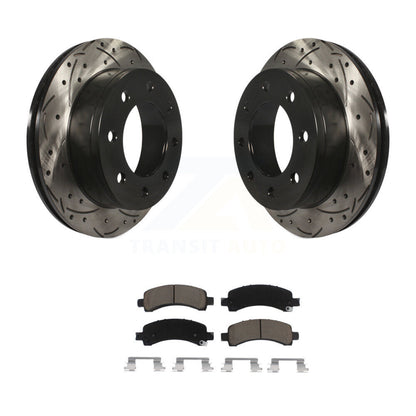 Kit de plaquettes en céramique pour Rotors de frein à fente de forage arrière, pour Chevrolet GMC Express 2500 350
